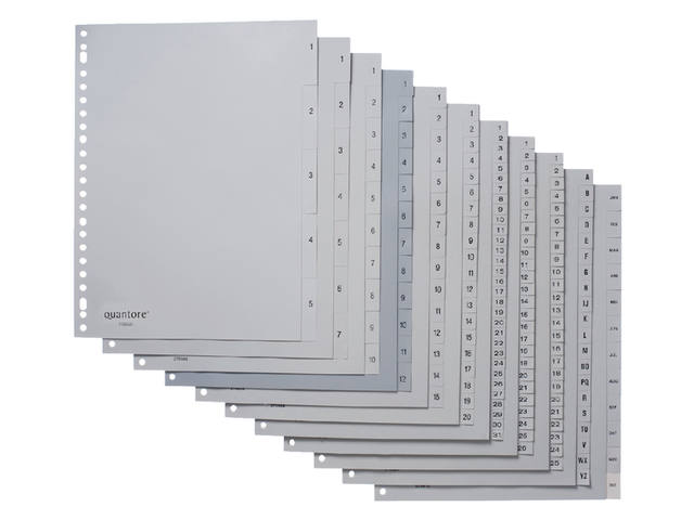 Tabblad Quantore 23rings pp a-z grijs