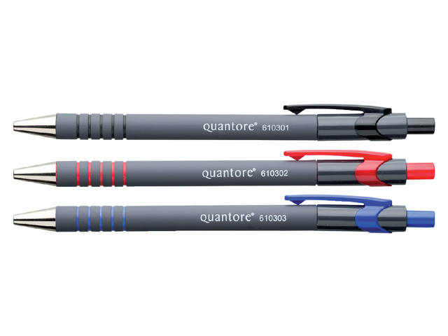 Balpen Quantore grip drukknop rood