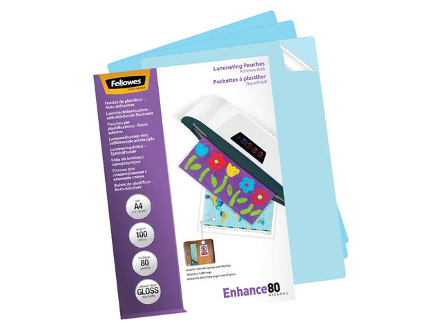 Lamineerhoes Fellowes zelfklevend A4 2x80micron