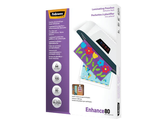 Lamineerhoes Fellowes zelfklevend A4 2x80micron