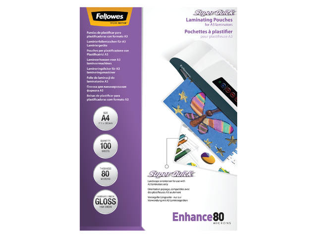 Lamineerhoes Fellowes Superquick A4 2x80micron