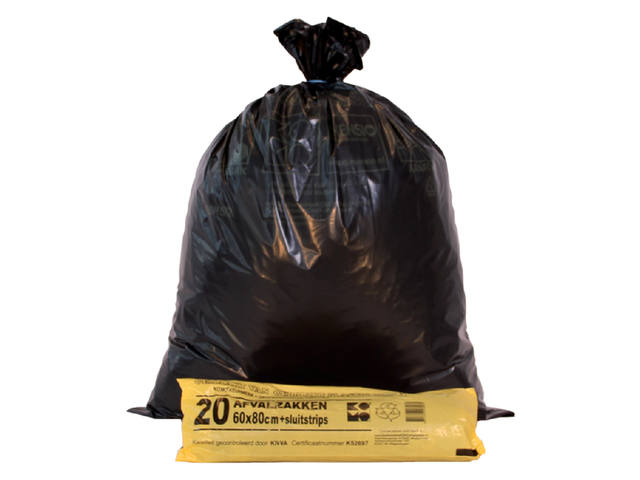 Vuilniszak Komo 60l rol a 20st zwart