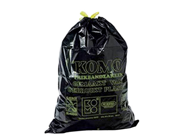 Vuilniszak Komo 60l trekband rol a 15st zwart