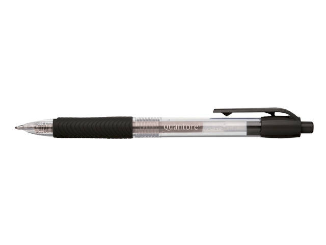 Gelschrijver Quantore grip drukknop 0.7mm zwart