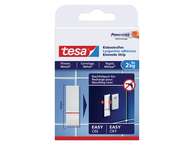 Kleefstrips tesa tegels en metaal 2kg wit