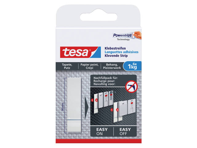 Kleefstrips tesa behang en pleisterwerk 1kg wit