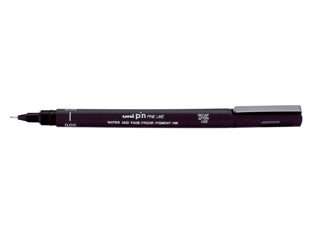 Fineliner Uni-ball Pin 0.05mm zwart