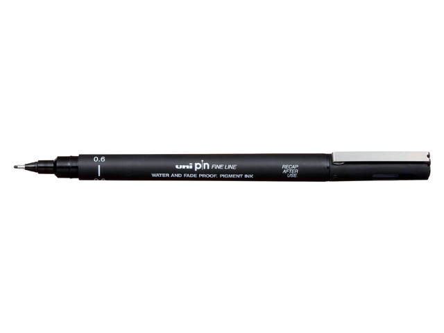 Fineliner Uni-ball Pin 0.6mm zwart