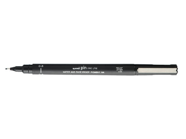 Fineliner Uni-ball Pin 0.8mm zwart