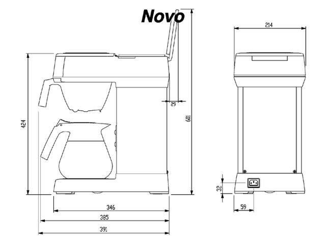 Koffiezetapparaat Bravilor Novo incl glazen kan