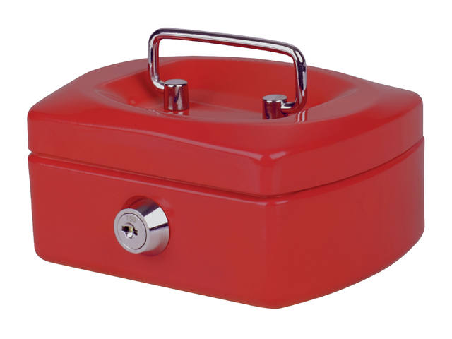 Geldkist Pavo met muntgleuf 125x95x60mm rood