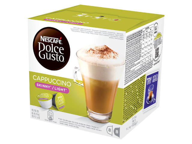 Koffiecups Dolce Gusto cappuccino light 16st 8kop