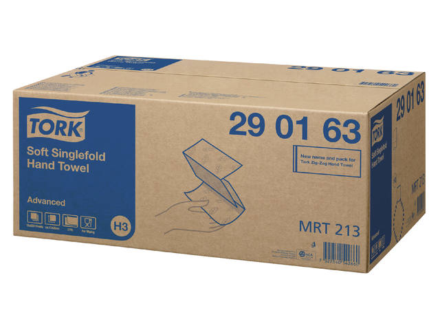 Handdoek Tork H3 Advanced 2laags 248x230mm wit