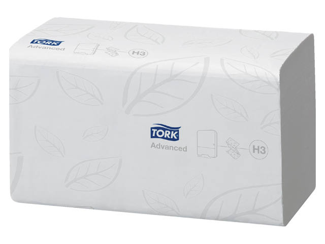 Handdoek Tork H3 Advanced 2laags 248x230mm wit