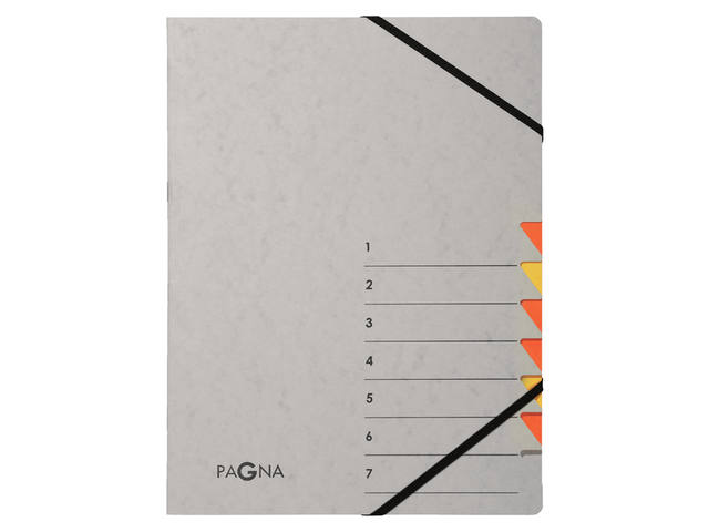 Sorteermap Pagna Easy A4 7tabs geel oranje