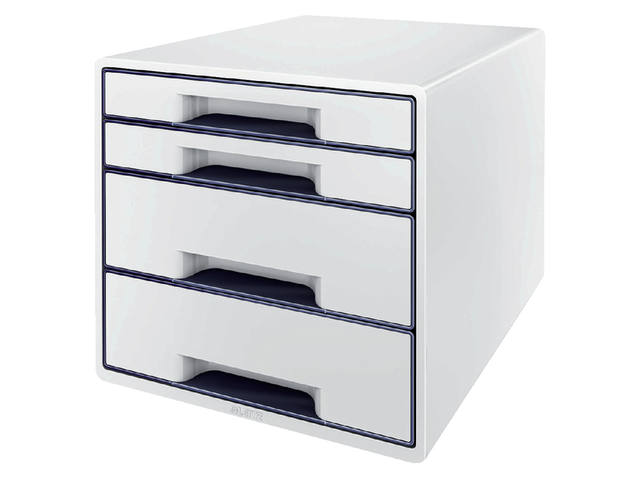 Ladenblok Leitz WOW CUBE A4 maxi 4 laden wit/grijs