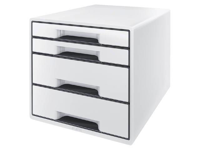 Ladenblok Leitz WOW CUBE A4 maxi 4 laden wit/zwart