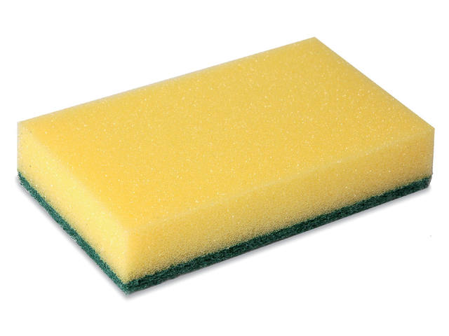 Schuurspons Cleaninq 140x90x28mm geel/groen