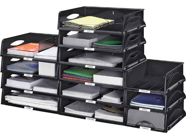 Brievenbak Leitz Sorty standaard  A4 maxi dwars zw