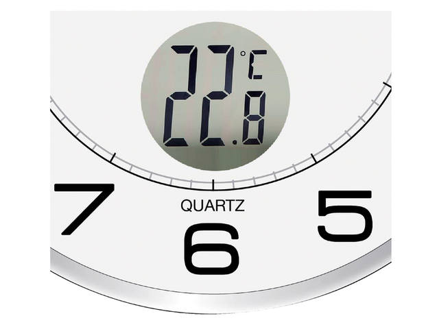 Wandklok Unilux Tempus dia 30.5cm lichtgrijs/wit