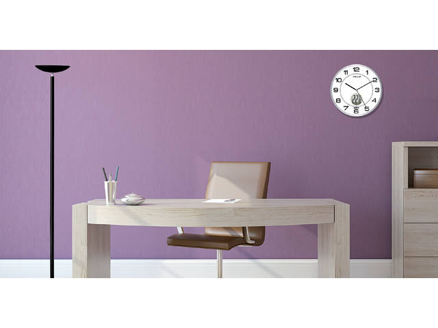 Wandklok Unilux Tempus dia 30.5cm lichtgrijs/wit