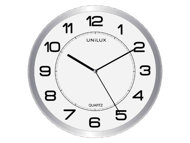 Wandklok Unilux Attraction dia 22cm lichtgrijs/wit