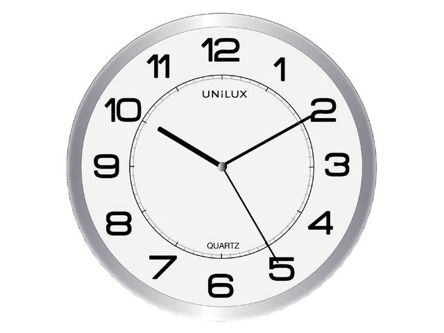 Wandklok Unilux Magnet dia 30.5cm lichtgrijs/wit