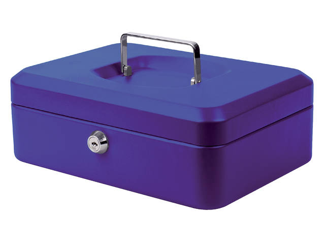 Geldkist pavo 250x180x90mm blauw