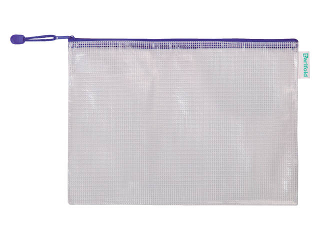Opbergtas Tarifold met rits 330x240mm PVC bl