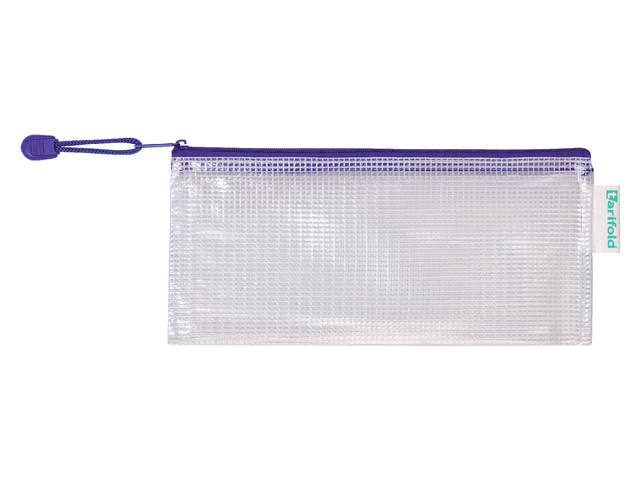 Opbergtas Tarifold met rits 250x115mm PVC bl