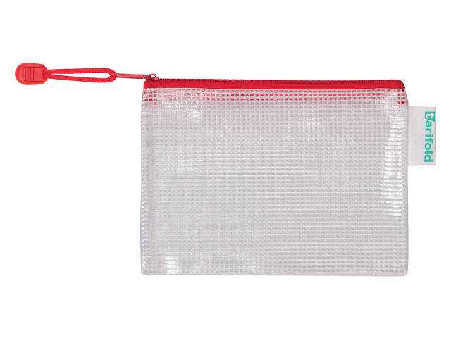 Opbergtas Tarifold met rits 160x110mm PVC rd