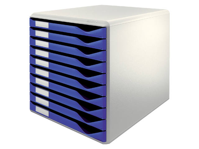 Ladenblok Leitz A4 10 laden blauw/wit