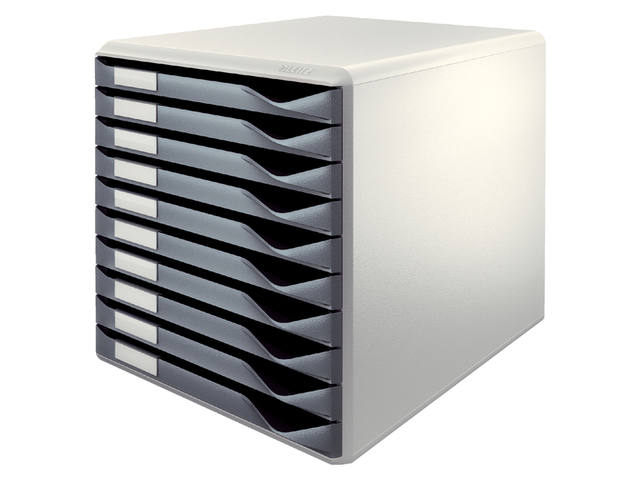 Ladenblok Leitz A4 10 laden donkergrijs/wit