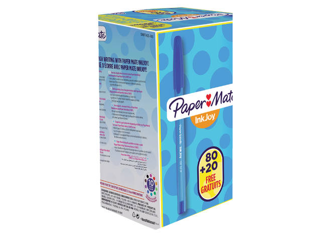 Balpen Papermate Inkjoy 100 valuepack M blauw