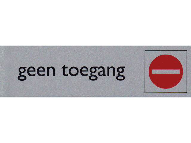Infobord pictogram geen toegang 165x44mm