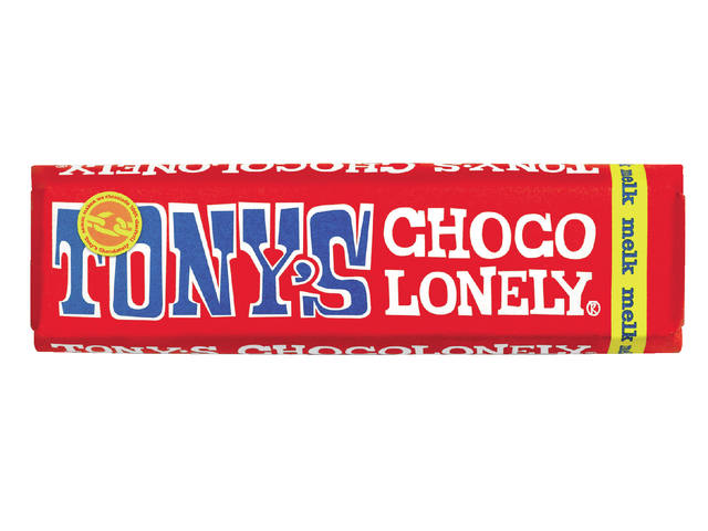Chocolade Tony Chocolonely melk reep 50gr