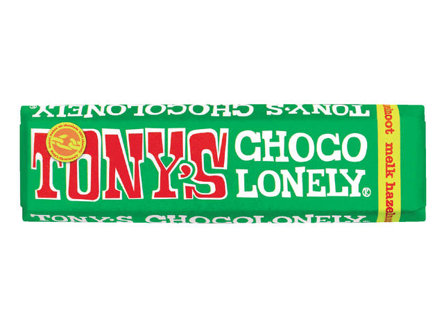 Chocolade Tony Chocolonely hazelnoot reep 47gr