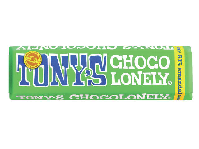 Chocolade Tony Chocolonely amandel zeezt reep 47gr