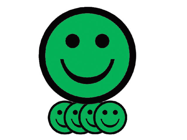 Magneet smiley 50mm emotie blij groen 5 stuks