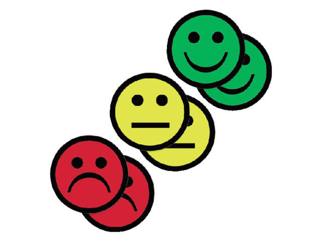 Magneet smiley 50mm 2x geel 2x groen 2x rood