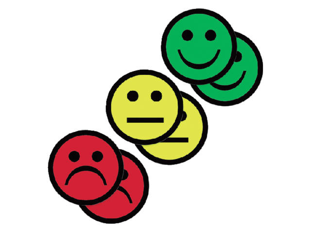 Magneet smiley 25mm 2x geel 2x groen 2x rood