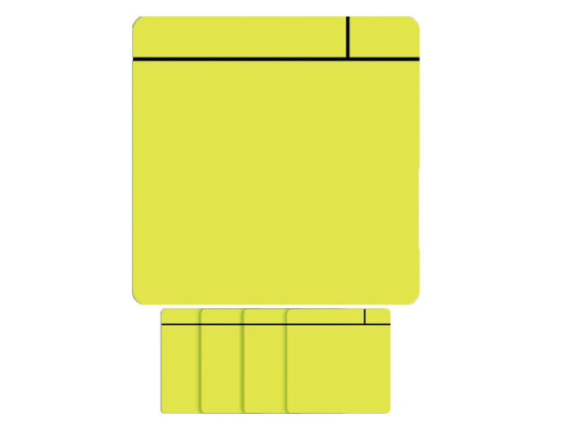 Magneet scrum 75x75mm geel 5 stuks