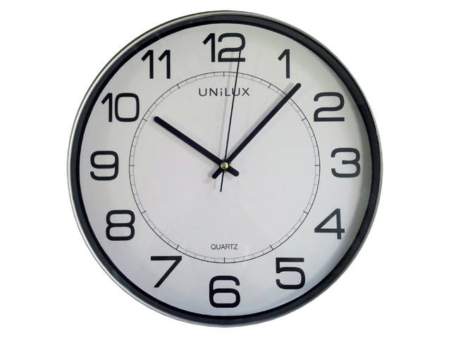 Wandklok Unilux Magnet dia 30.5cm lichtgrijs/wit