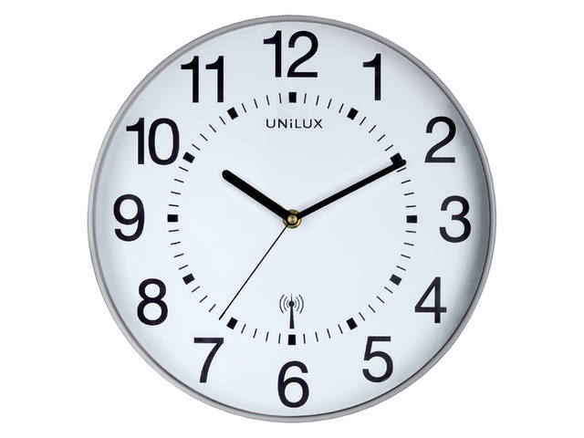 Wandklok Unilux Maxi radio dia 37.5cm lgrijs/wit