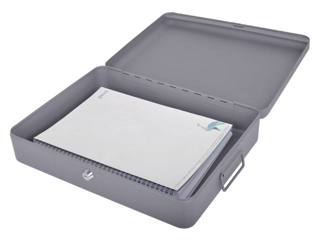Documentenkist pavo 370x280x90mm donkergrijs