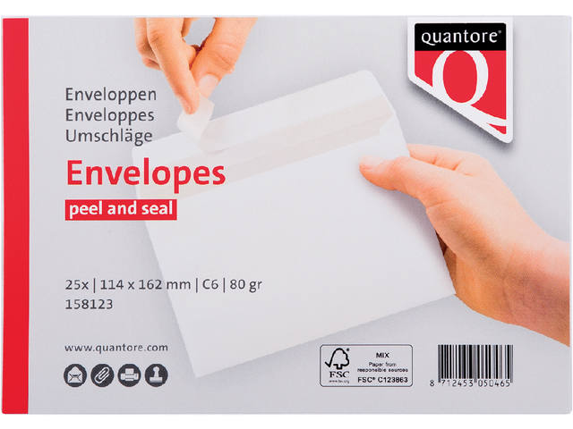 Envelop Quantore bank C6 114x162 80gr zk wt