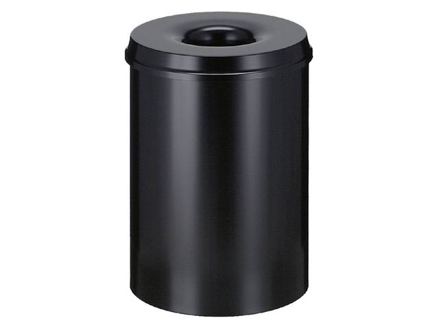 Papierbak+vlamdover Vepabins 30liter 33.5cm zwart