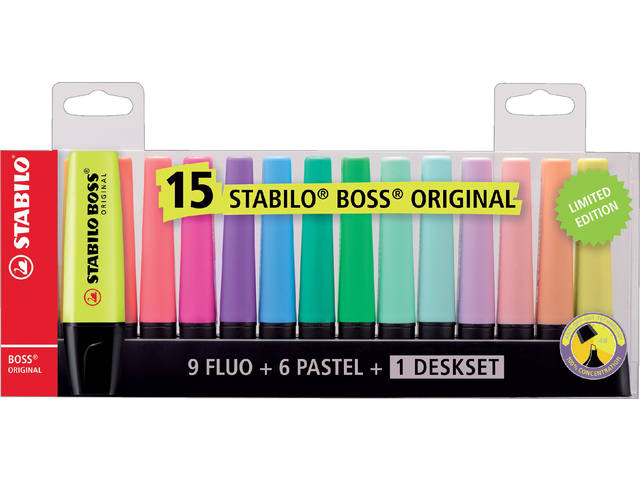 Markeerstift STABILO BOSS bureauset 70/15 15st ass