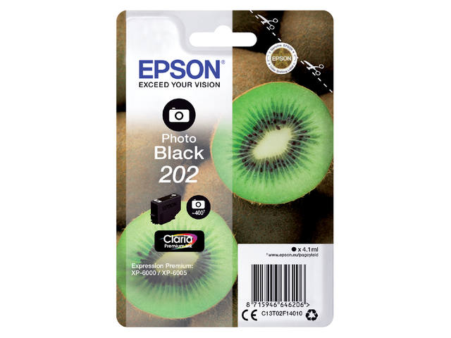 Inktcartridge Epson 202 T02F14 foto zwart