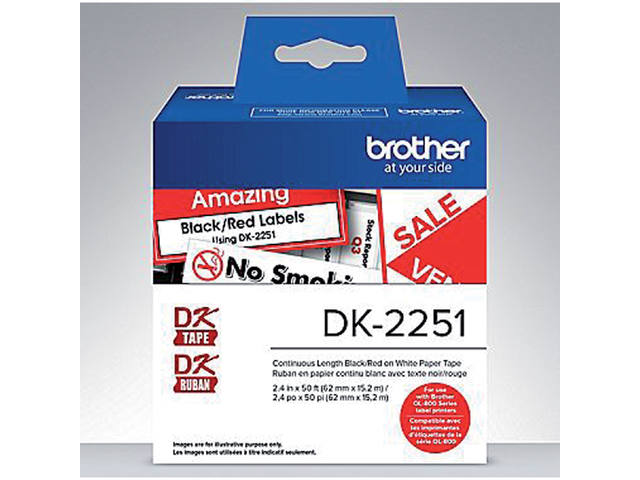Etiket Brother DK22251 doorlopend 62mm 15m wit